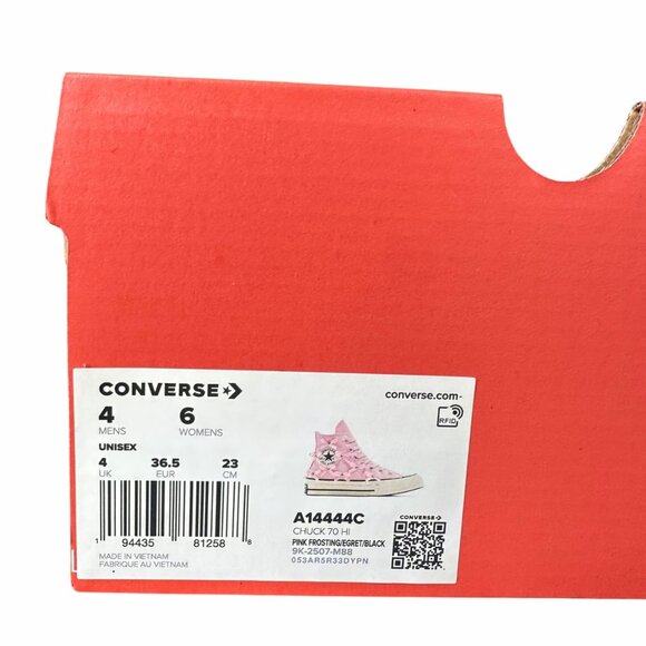 ⭐Converse Chuck 70 Hi Bow Edgy Studded Size 4 Men's Shoes Sneakers Pink A14444C⭐ - Picture 9 of 10